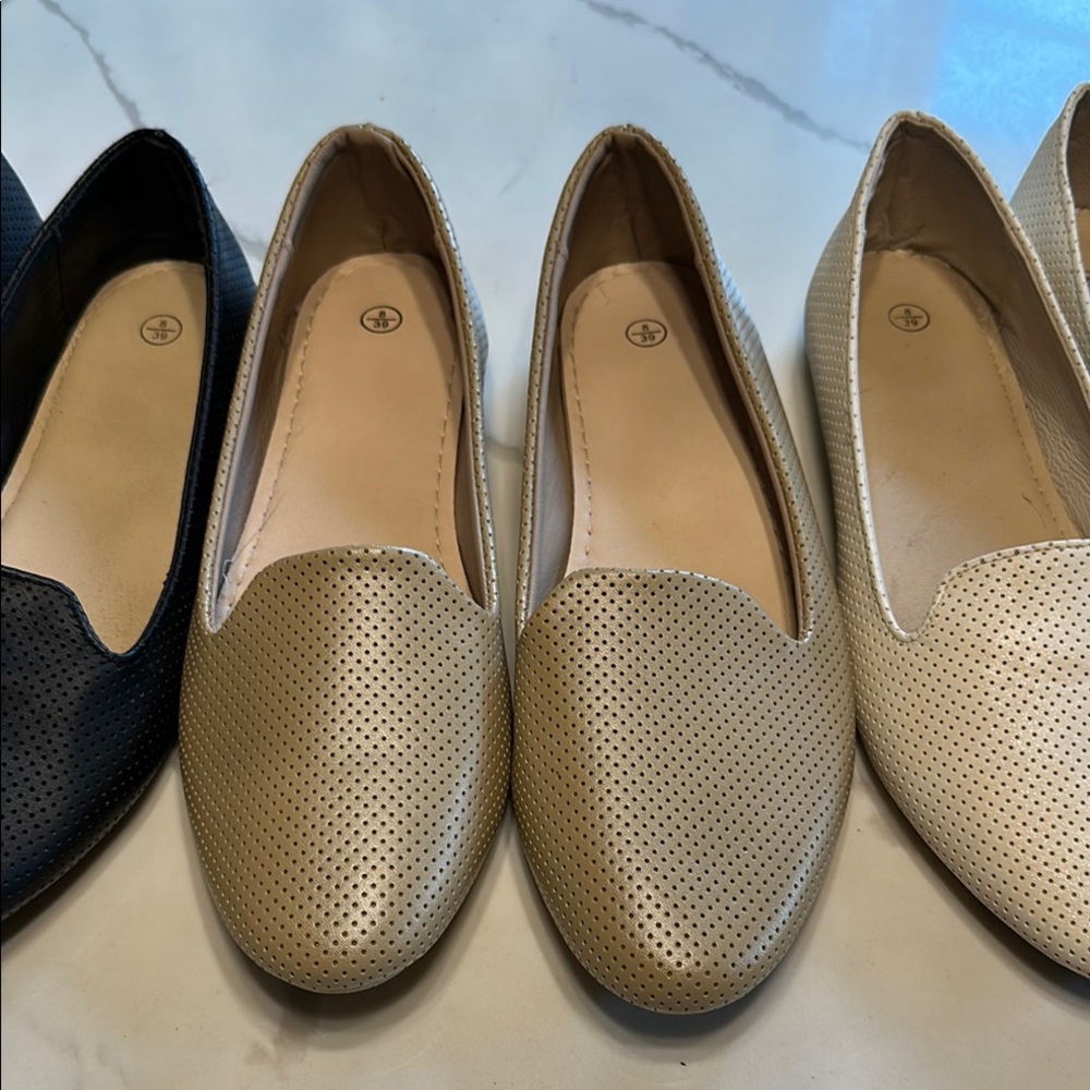 Elegant Perforated Loafers in Black, Tan, and Cream